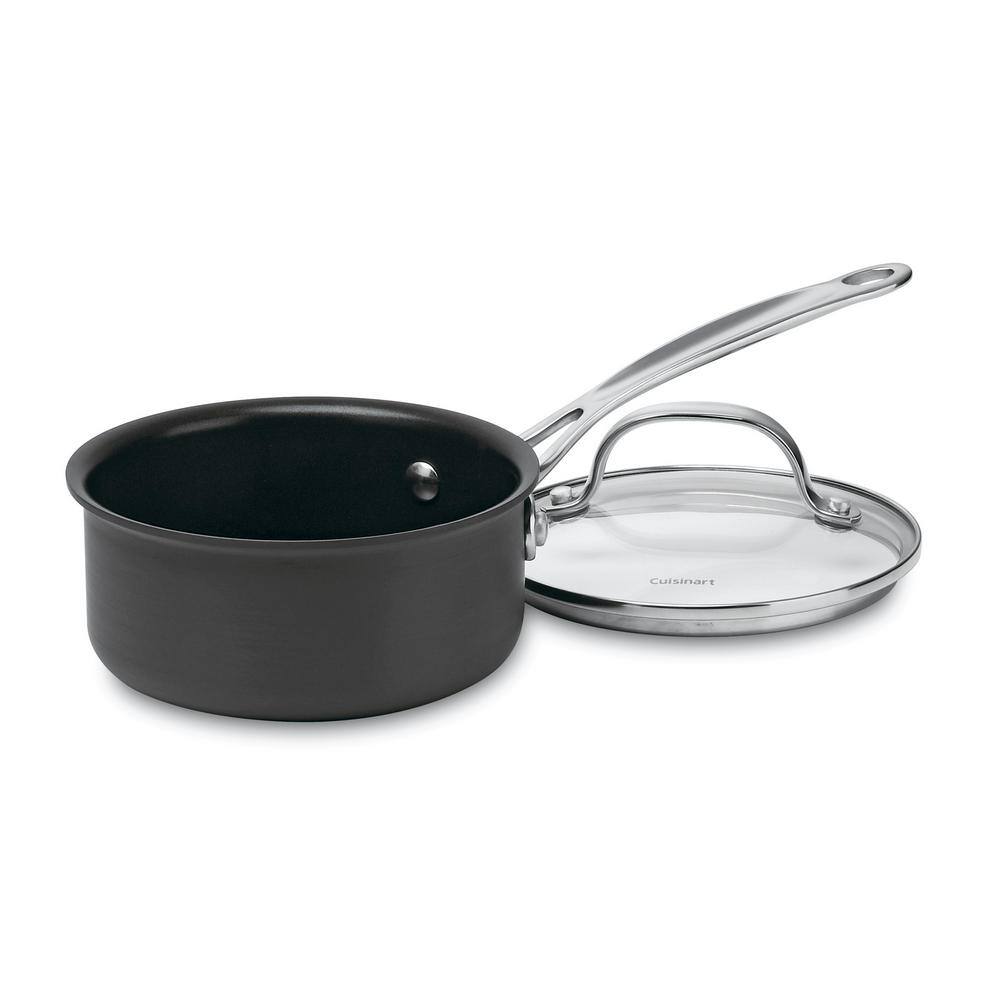 1-Quart Hard Anodized Non-Stick Saucepan with Glass Lid
