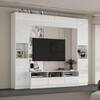 FUFU&GAGA White Wooden TV Stand, Entertainment Center, TV Console Fits TV's Up to 70 in. with 15-Shelves, 3-Drawers and 5-Doors L-THD-390077-01+02