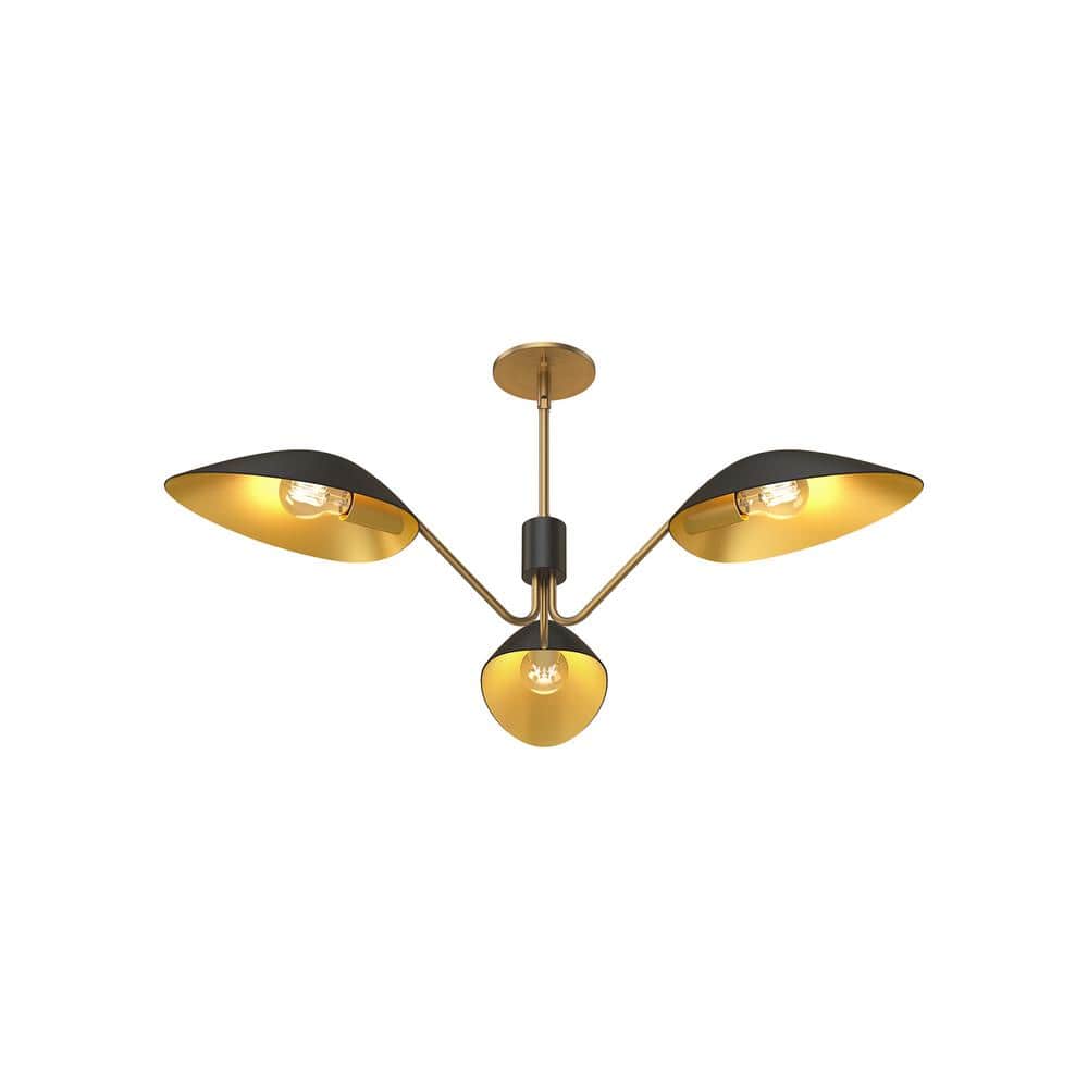 Oscar Matte Black and Gold Aluminum Pendant Light