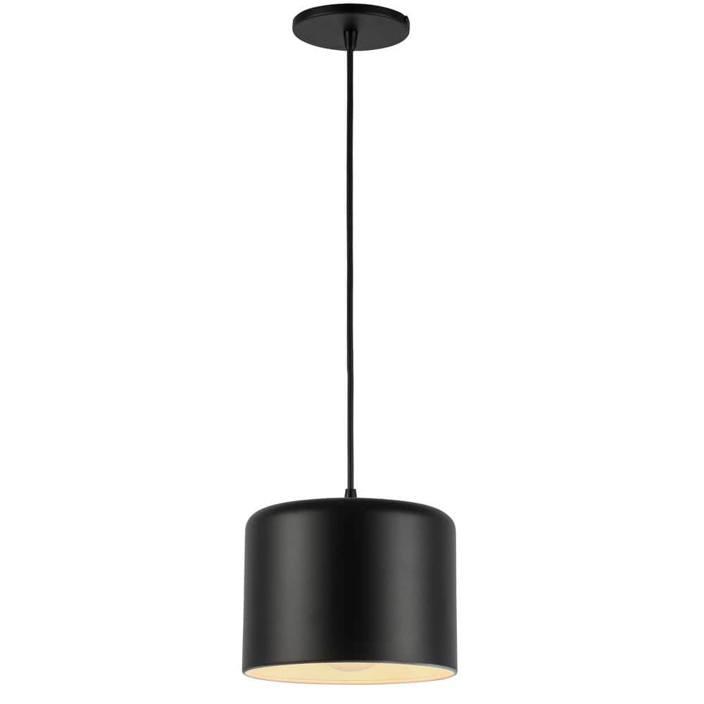 Emilia 1 Light Pendant with Matte Black Shade
