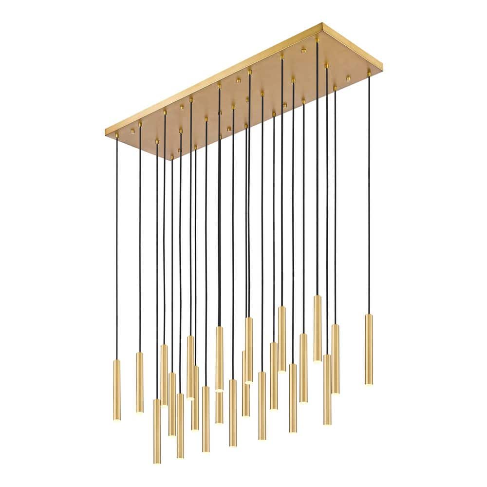 Forest 54 inch Modern Gold 23 Light Integrated LED Linear Chandelier