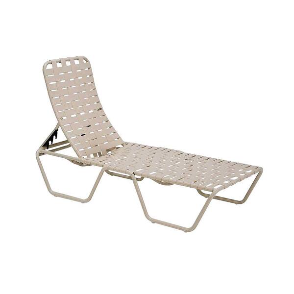 Tradewinds Lido Crossweave Contract Antique Bisque Patio Chaise Lounge