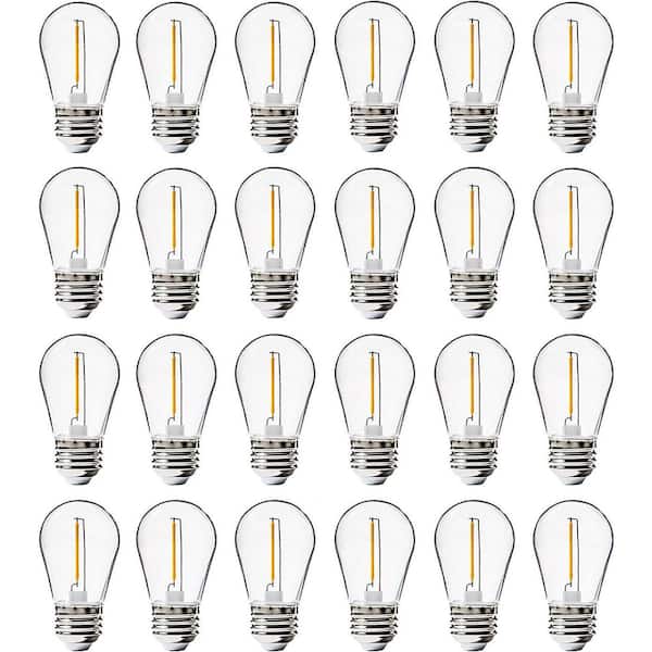 5-Watt Equivalent S14 String Bulbs, E26 Base, 2200K Warm White, CRI80, Non-Dimmable (24-Pack)