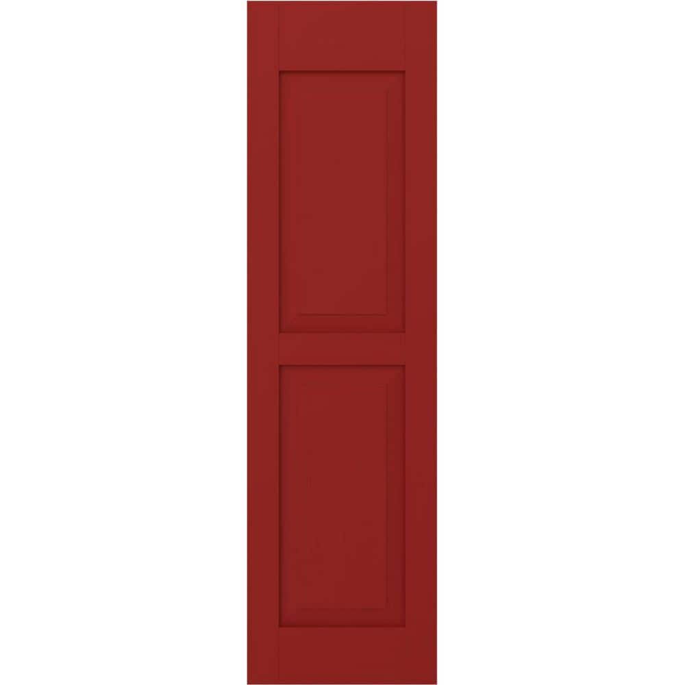 18 in. W x 67 in. H Americraft 2-Equal Raised Panel Exterior Real Wood Shutters Pair in Fire Red price history on PriceWatchPro
