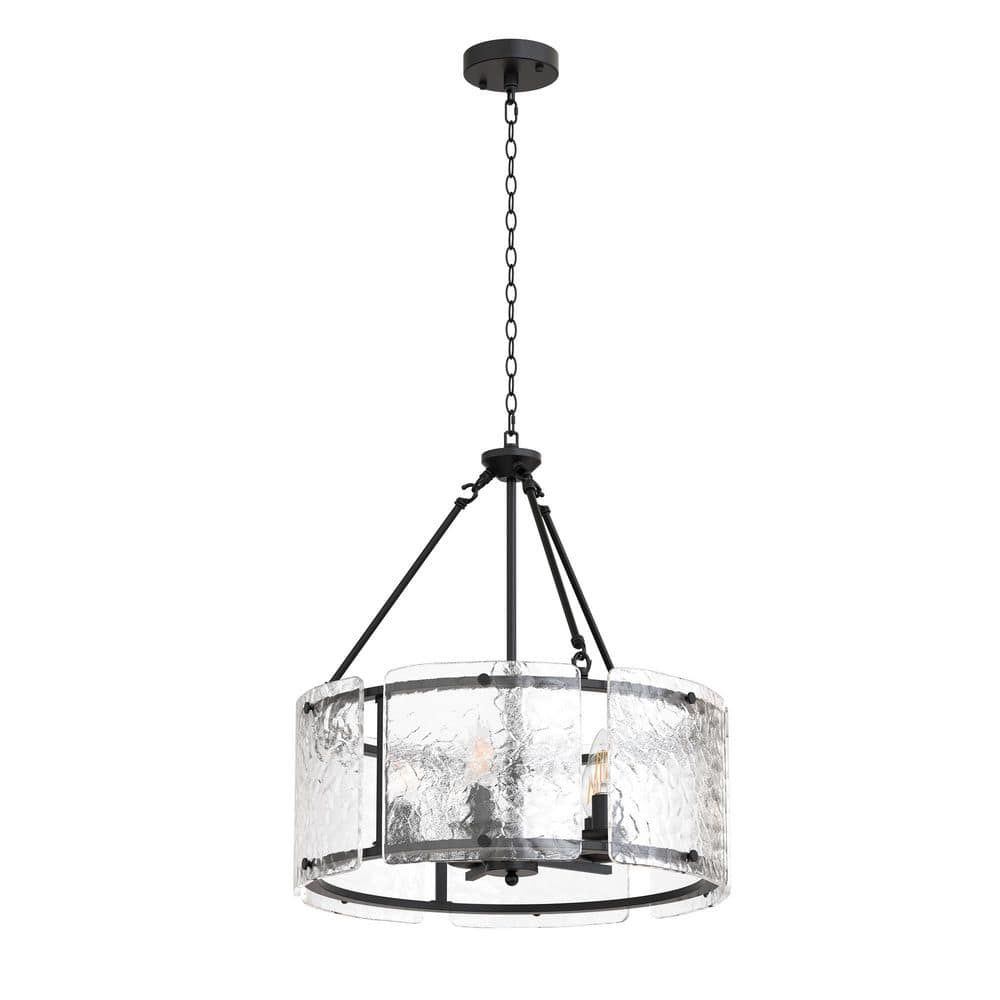 21 in. 5-Light Black Glass Drum Dimmable Island Chandeliers, Dining Room Living Room Light Pendant Light Fixtures price history on PriceWatchPro