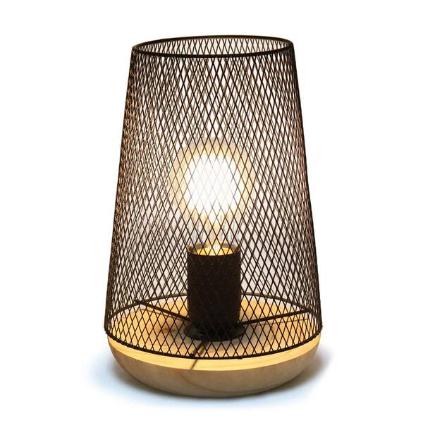Black Wired Mesh Uplight Table Lamp, Uplight Accent Lamp Home Depot