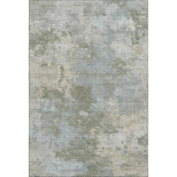 Mayfield Premium Machine Washable Abstract AMF2364 Sage 8 ft. x 10 ft. Area Rug