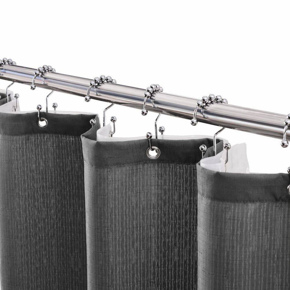 72 in. W x 72 in. L Fabric Shower Curtain with Liner Set in Grey Waterproof Double Layer Bathroom Curtain price history on PriceWatchPro