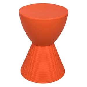 Boyd 11.75 in. W Orange Modern Round Plastic Accent Contemporary Lightweight Side End Table