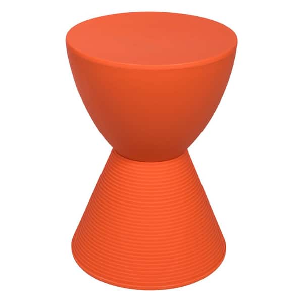 Leisuremod Boyd 11.75 in. W Orange Modern Round Plastic Accent Contemporary Lightweight Side End Table
