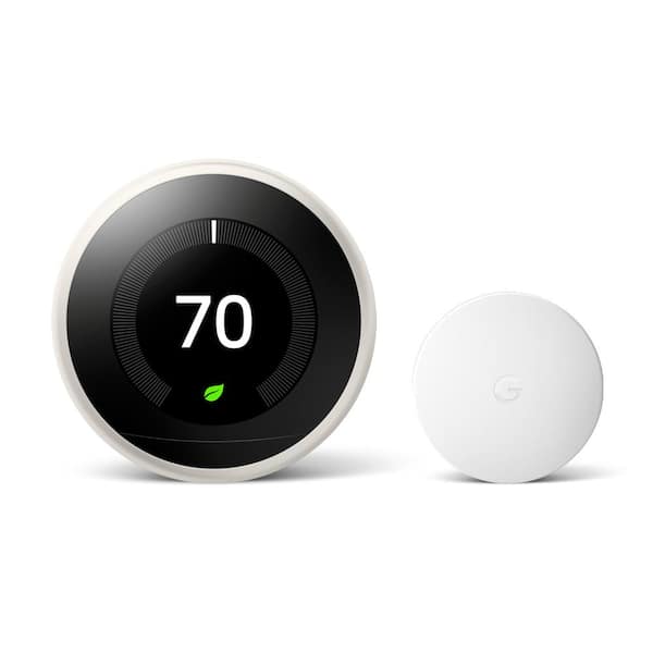 Google Nest Learning Thermostat - Smart Wi-Fi Thermostat White + Nest Temperature Sensor