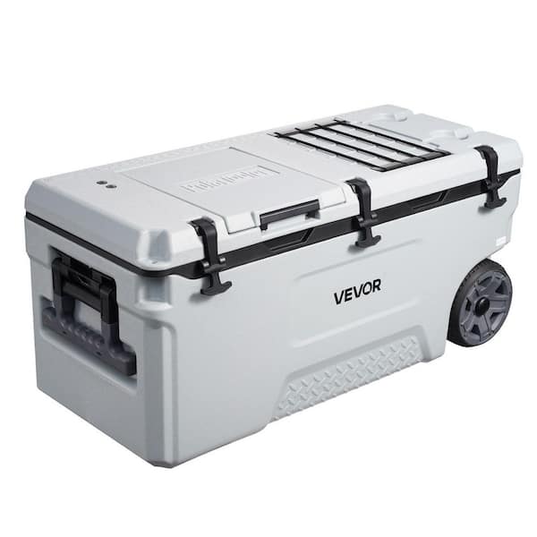 Hard Cooler, 106 qt. Portable Rolling Cooler with Wheels, Leak-Resistant Coolbox Keeps Contents Cool, Insulated Chests