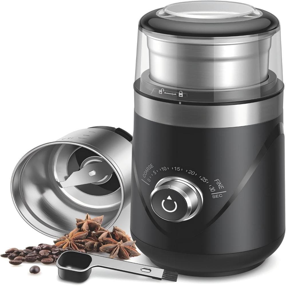 Adjustable Coffee Bean Grinder Electric, Herb/Spice, Espresso Grinder with 1 Removable Stainless Steel Bowl, Matte Black price history on PriceWatchPro