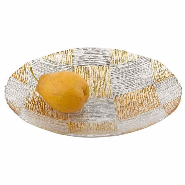 HomeRoots Amelia 16 in. W x 2 in. H x 16 in. D Round Multi-Color Glass Bowls