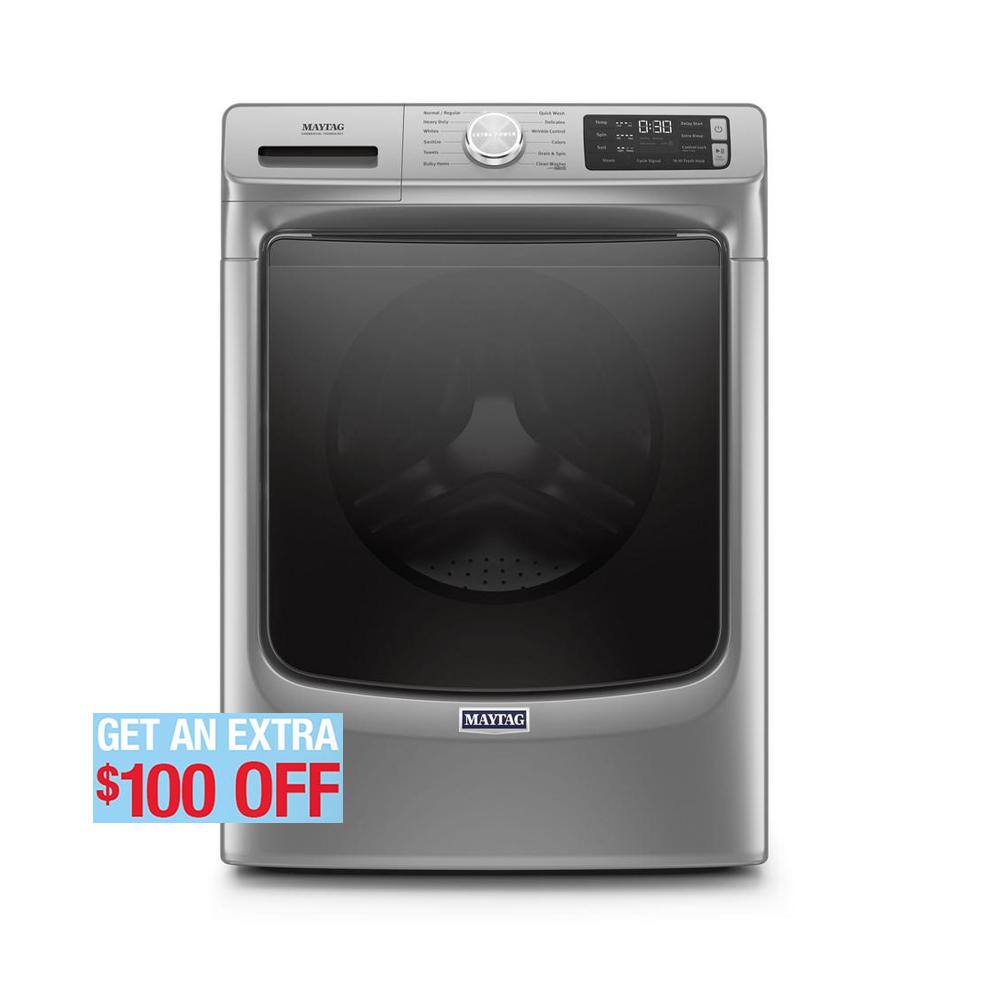 Maytag 4.8 cu. ft. Metallic Slate Stackable Front Load Washing Machine with Steam and 16Hour