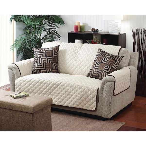 Armchair Cover Throw Slipcover Furniture Protector Quilted Sofa Chocolate 