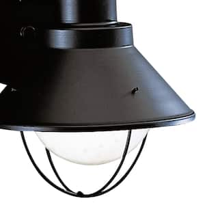 Seaside 1-Light Black Outdoor Hardwired Barn Sconce with No Bulbs Included (1-Pack)
