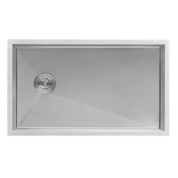 Ruvati Slope Bottom Offset Drain 16 Gauge Stainless Steel 30 In Single Bowl Undermount Kitchen Sink Rvh7480 The Home Depot