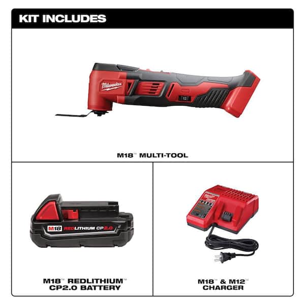 M18 18V Lithium-Ion Cordless Oscillating Multi-Tool Kit with one 2.0 Ah Battery & Charger