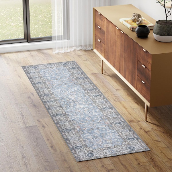 Thomasville Emporia Tyras 2 ft. x 8 ft. Blue Rustic Oriental Area Rug