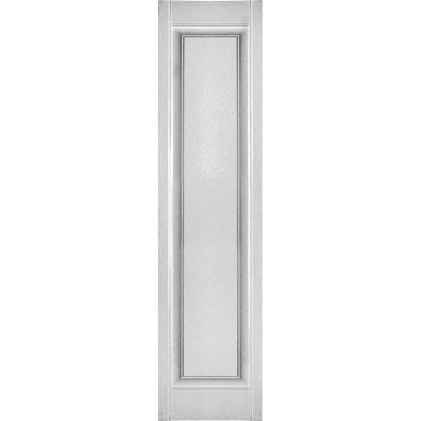 Ekena Millwork 12 in. x 36 in. Lifetime Vinyl Custom Single Raised Panel Shutters Pair White