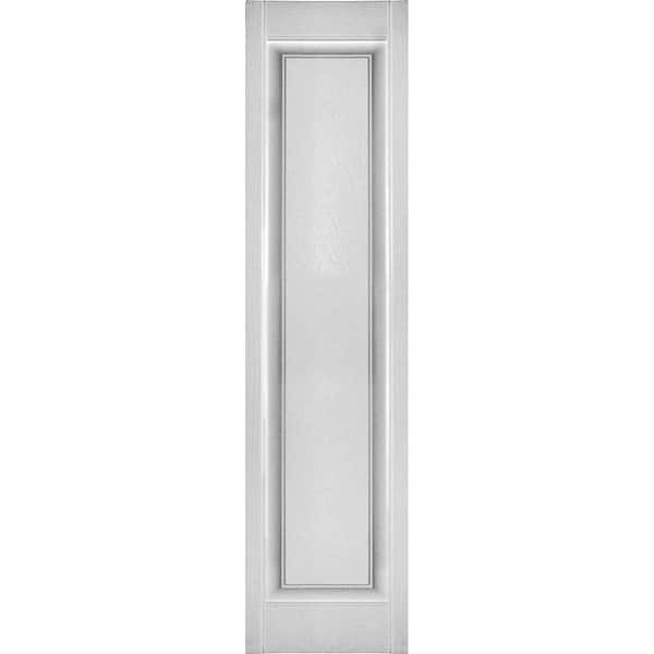 Ekena Millwork 12 in. x 55 in. Lifetime Vinyl Custom Single Raised Panel Shutters Pair White