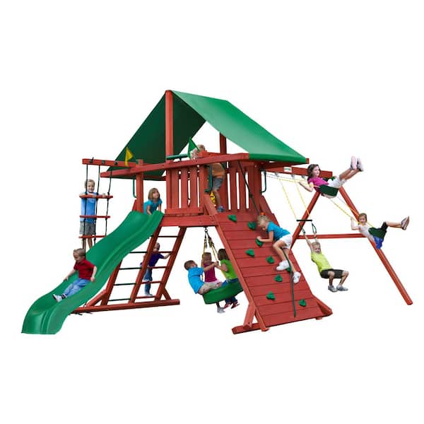 Gorilla Playsets Sun Valley I Wooden Swing Set with Tire Swing