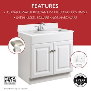 Wyndham 24 in. 2-Door Bath Vanity Cabinet Only in White (Ready to Assemble)