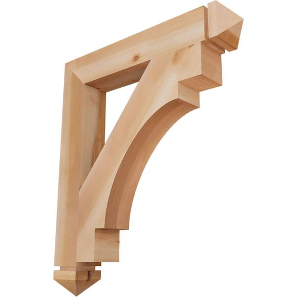 Ekena Millwork 3.5 in. x 30 in. x 26 in. Western Red Cedar Merced Arts and Crafts Smooth Bracket