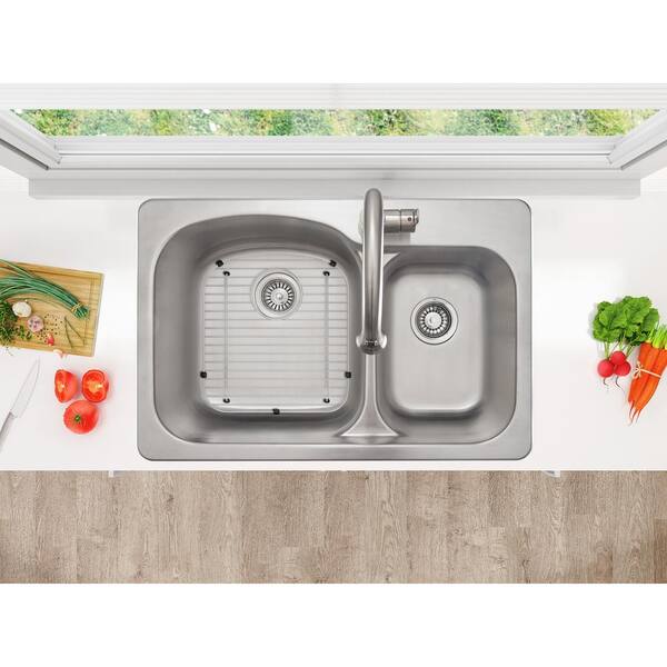 カラカス(イタリア) SP Ancona Tusca Dual-mount 33-in x 22-in Stainless Steel Double