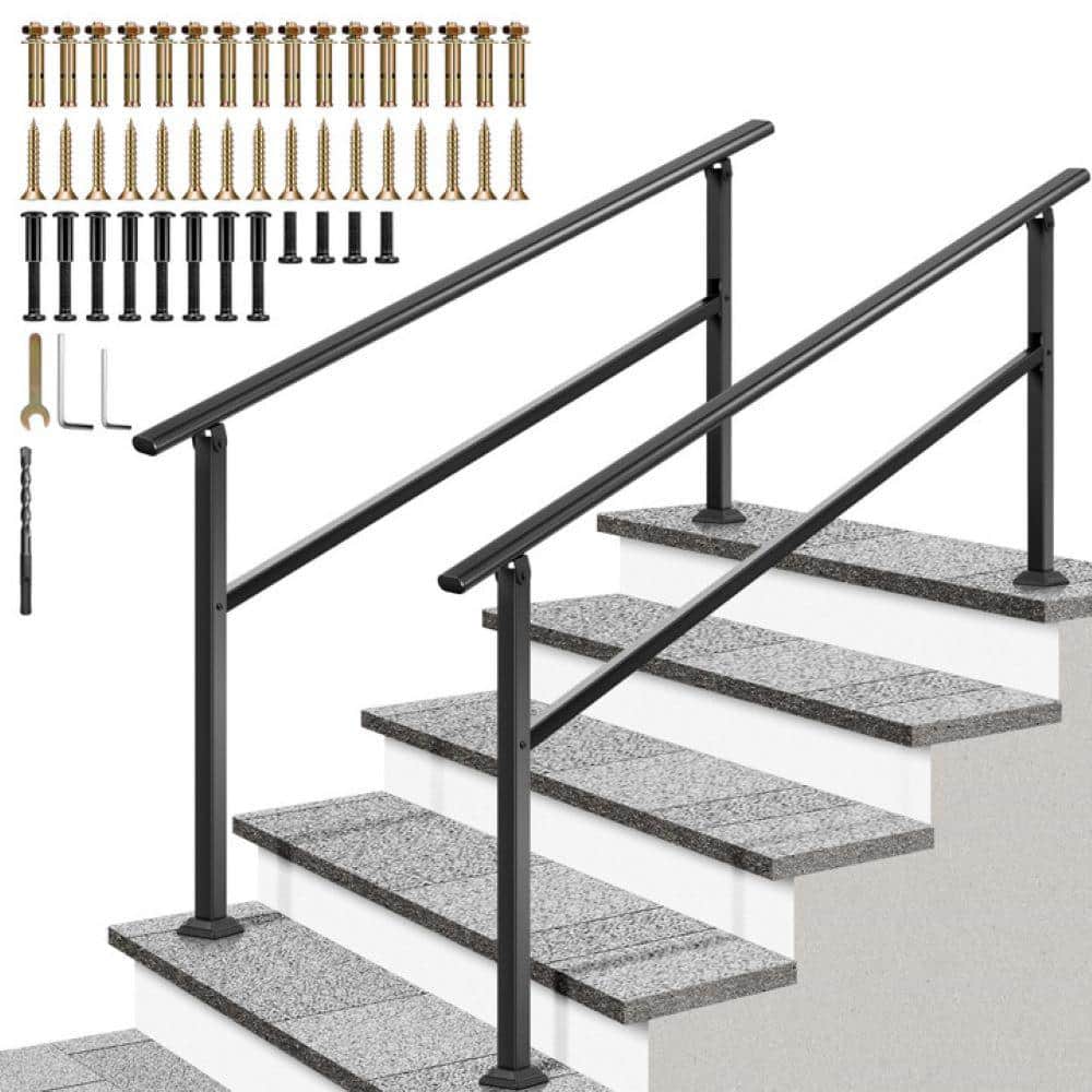 5-Step 36 in. H x 67.7 in. W Black Alloy Steel Oval Handrail Stair Railing Kit (2-Pack ) price history on PriceWatchPro