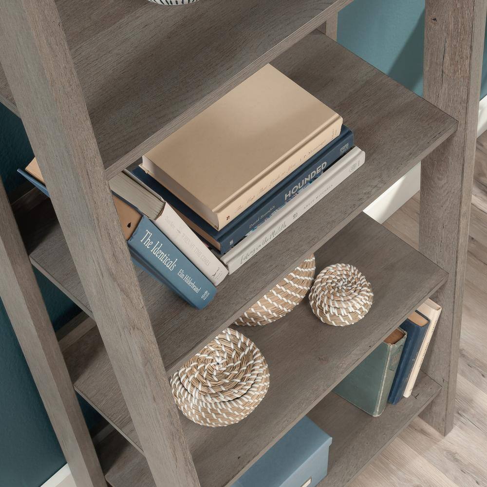Mystic Oak Adjustable 5-Shelf Bookcase with Cubes