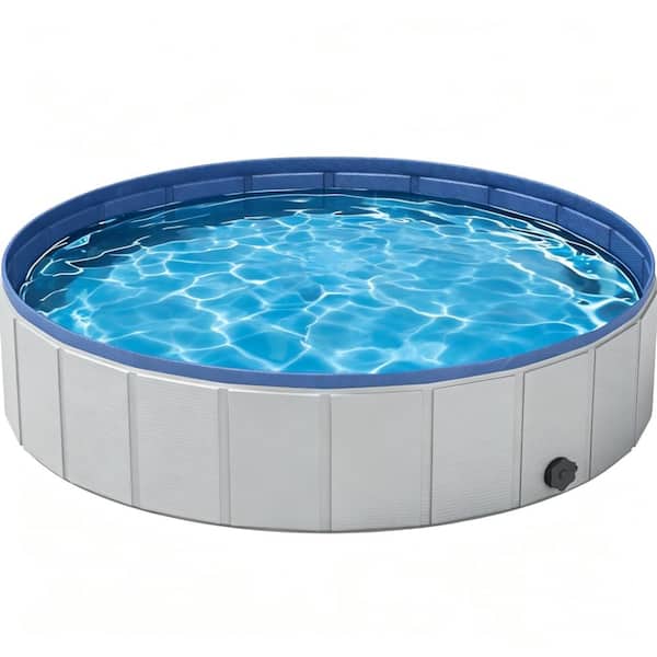 79 in. x 16 in. Foldable Round Plastic Kiddie Pool Pet Dog Pool