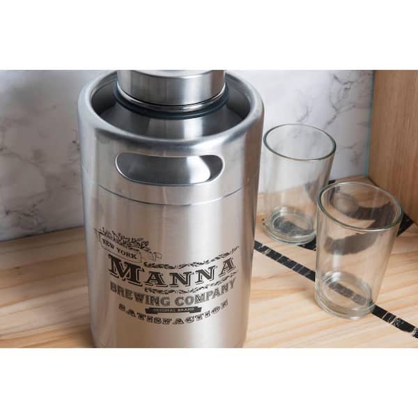 Manna Ring Growler | 64oz Vacuum Insulated Stainless Steel | Craft and IPA  Beer Growler | Keeps Beverages Fresh and Cold up to 24 Hours | Lead and BPA