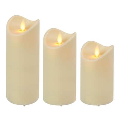 Weather Resistant LED Candles with Moving Flame (set of 3)