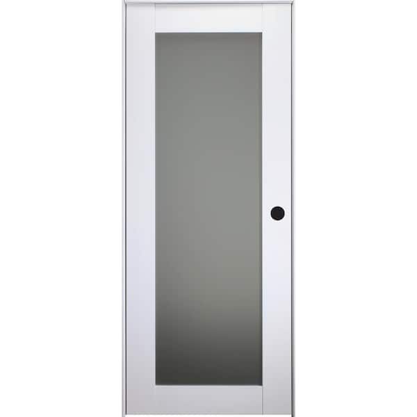 Belldinni Smart Pro 207 30 in. x 84 in. Right-Hand Full Lite Frosted Glass Polar White Wood Composite Single Prehung Interior Door