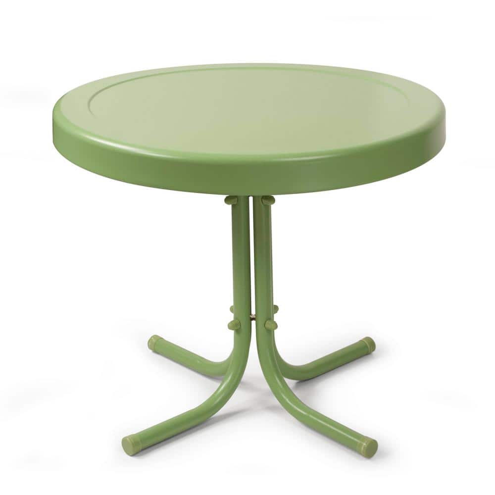 Pastel Green Retro Metal Outdoor Side Table