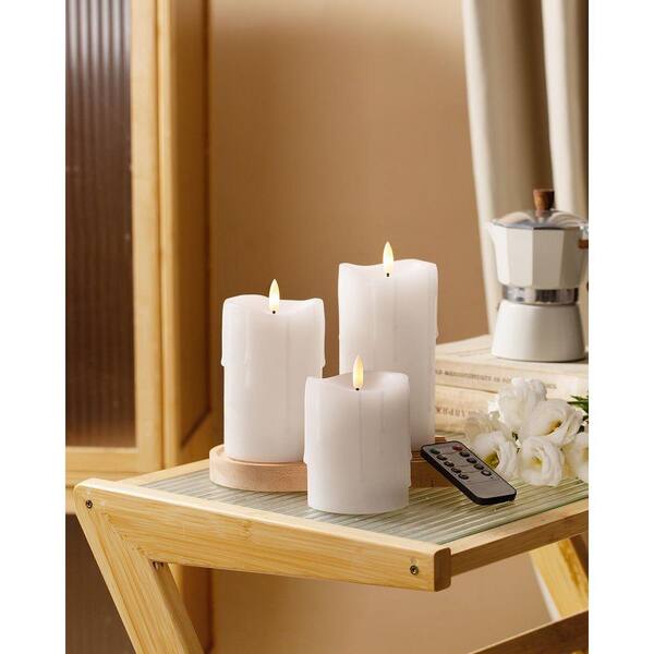White Battery Powered Unscented Plastic Flameless LED Candles 3