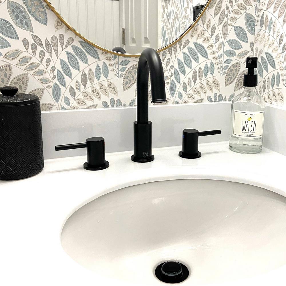 St. Lucia Matte Black 8" Widespread Bathroom Faucet