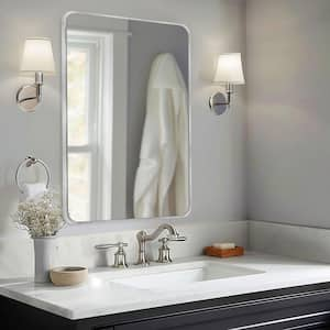 22 in. W x 30.2 in. H Rectangular Aluminum Frame Square Silver Wall Mirror