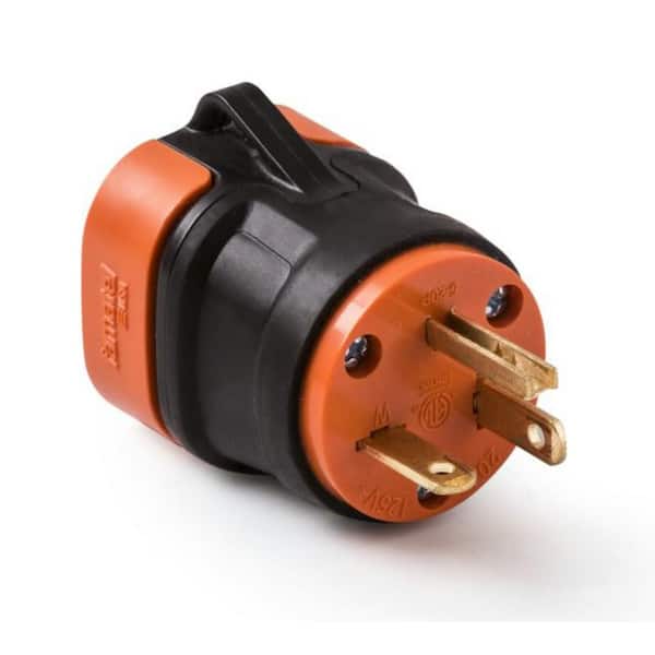 20 Amp 125-Volt Bi-Polar NEMA Plug Heavy-Duty Rubber Grip