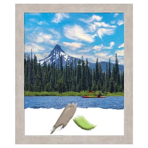 Marred Silver Wood Picture Frame Opening Size 18x22 in.