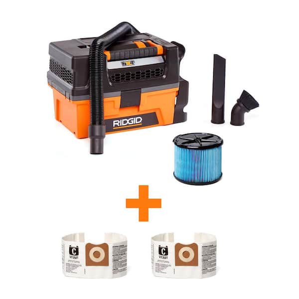 3 Gal. 5.0 Peak HP NXT Shop Vacuum Wet Dry Vac with Fine Dust Filter, Dust Bags, Expandable Hose and Accessories