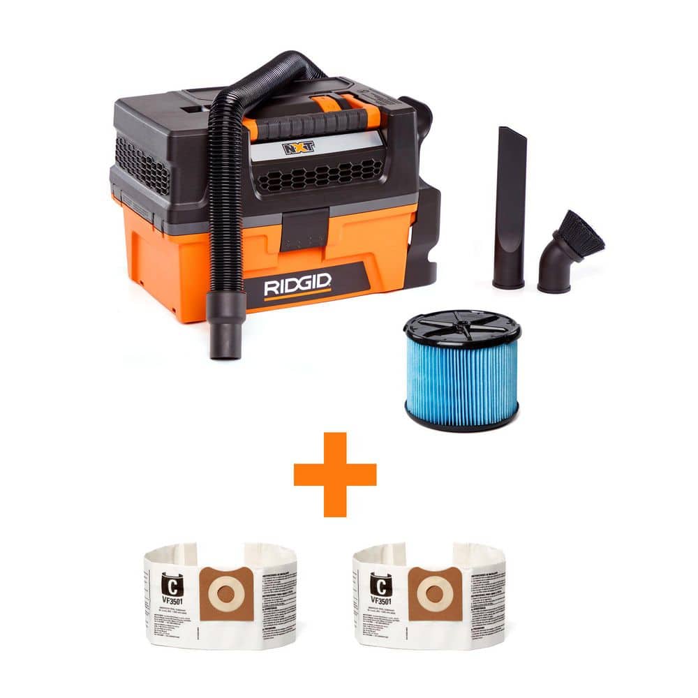 RIDGID 3 Gal. 5.0 Peak HP NXT Shop Vacuum Wet Dry Vac with Fine
