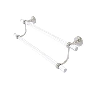 Pacific Grove Collection 36 in. Wall Mounted Double Towel Bar with Twisted Accents in Satin Nickel