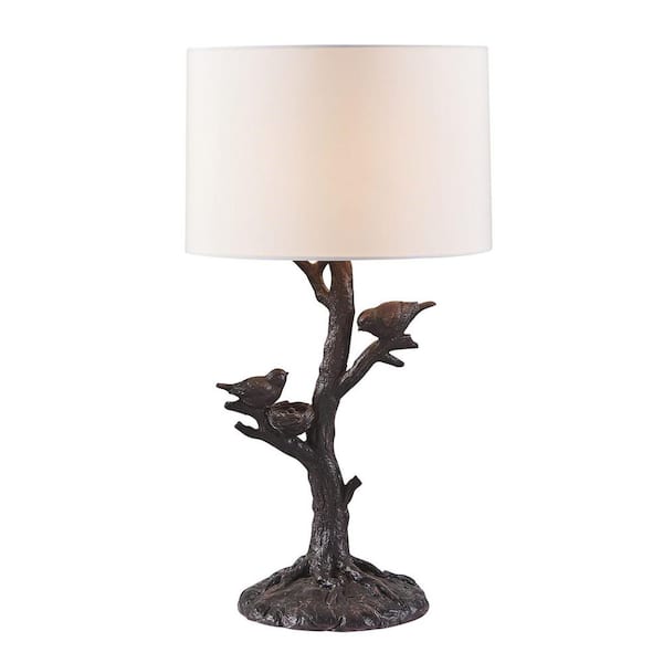 HomeRoots 21.65 in. Dark Red Standard Light Bulb Globe Bedside Table Lamp