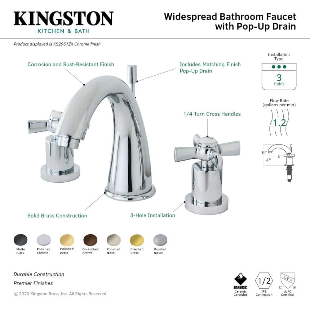 Millennium Polished Chrome 8-Inch Widespread Art Deco Bathroom Faucet