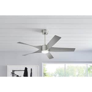 Sky Parlor 56 in. LED Indoor Brushed Nickel Ceiling Fan with Light
