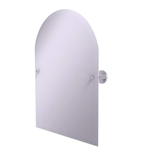 Allied Brass Prestige Skyline Collection Frameless Arched Top Tilt Mirror with Beveled Edge in Polished Chrome