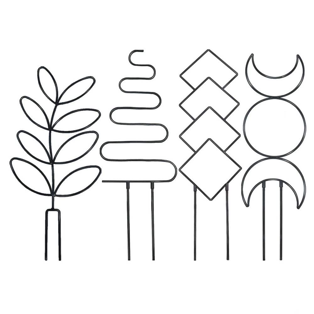 23 Inch Metal Garden Trellis Set Decorative Plant Support for Climbing Indoor Potted Plants with Ties Black price history on PriceWatchPro